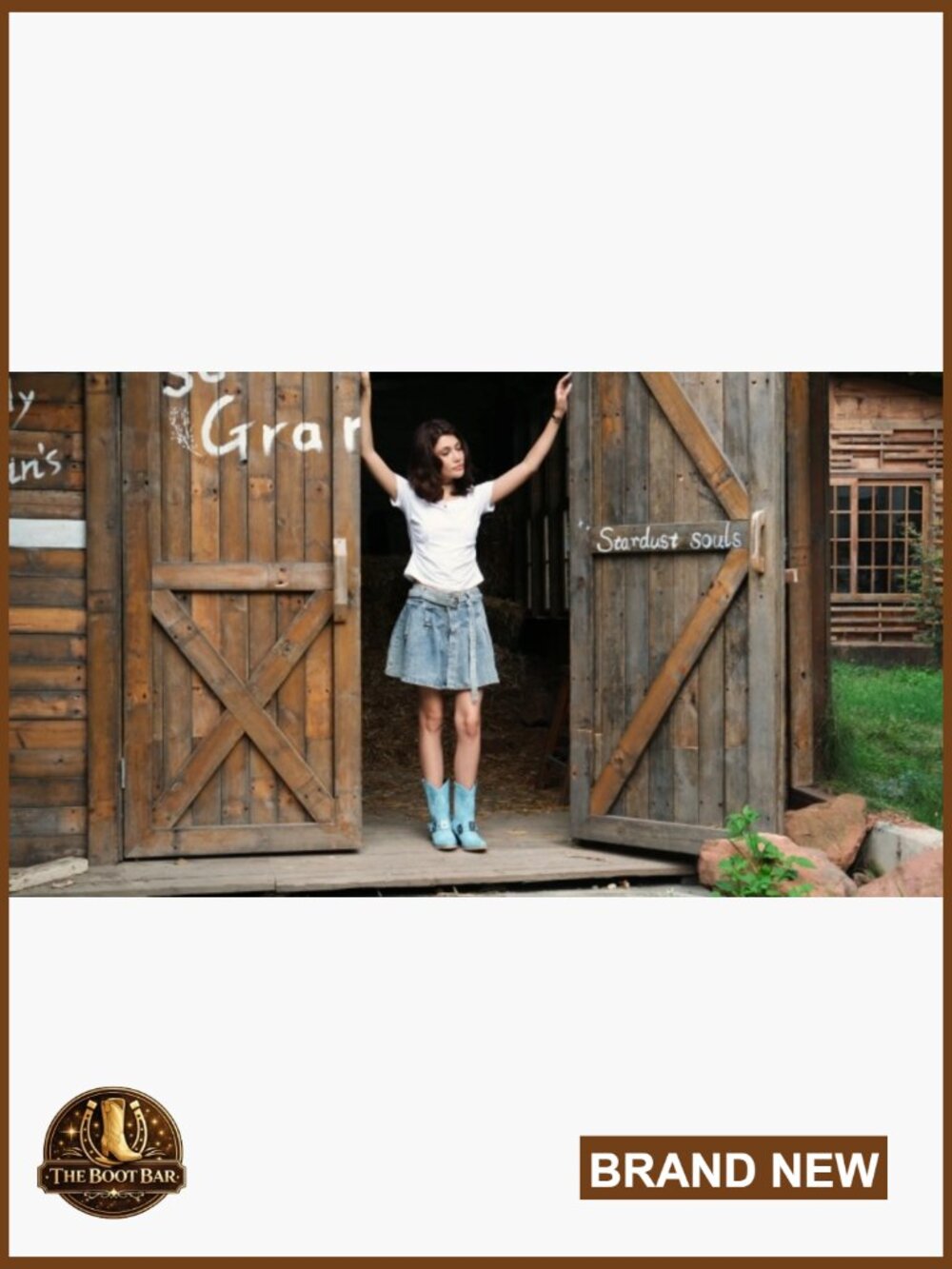 Women's Ankle Western Boots with Embroidery Studded Harness Block Heel - Picture 7 of 7